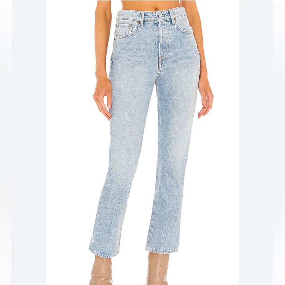 Grlfrnd Karolina High Rise Straight Leg Crop Jeans in Ventura Light Wash